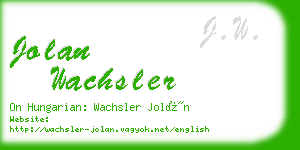 jolan wachsler business card